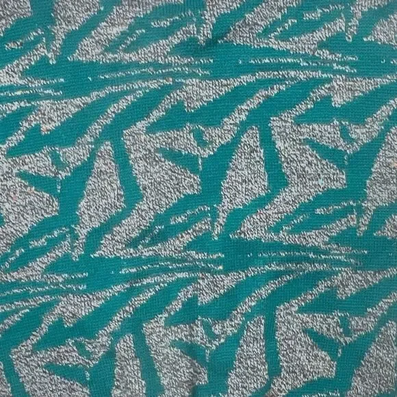Vintage 90’s Collectif Italy Street Knit Sweater Teal Gray Abstract Size L